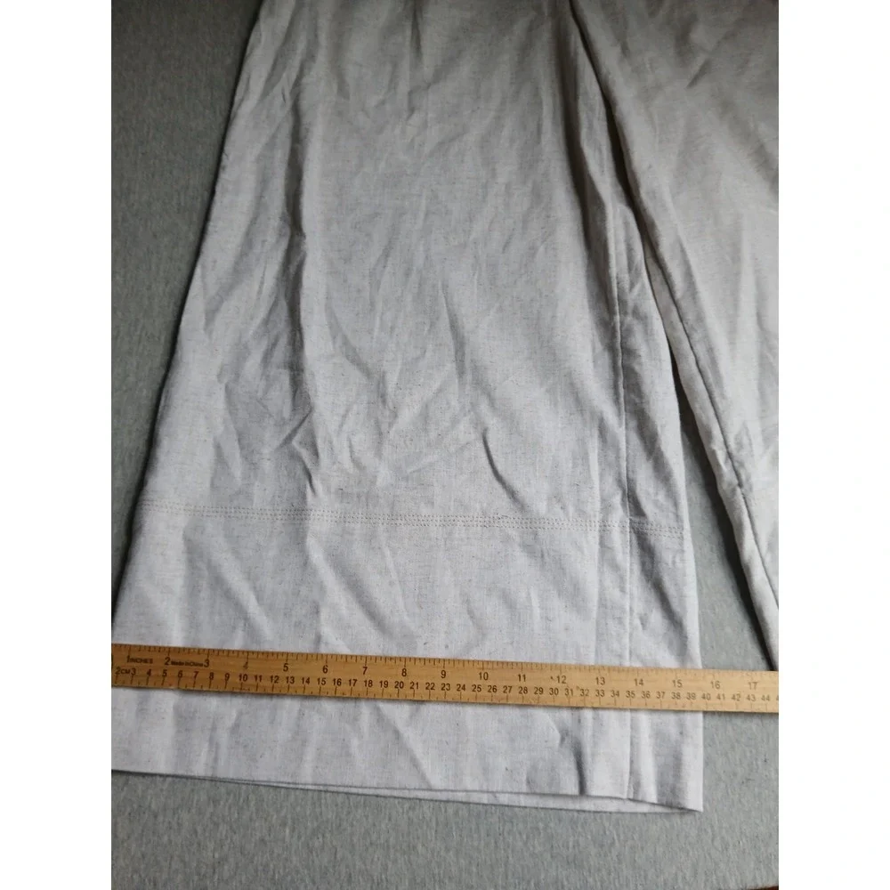 Banana Republic Pants Large Linen Flax Blend Super Wide Leg Pleated New